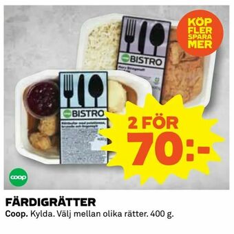 Coop Daglivs Färdigrätter erbjuda