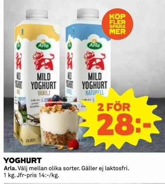 Coop Daglivs Yoghurt erbjuda