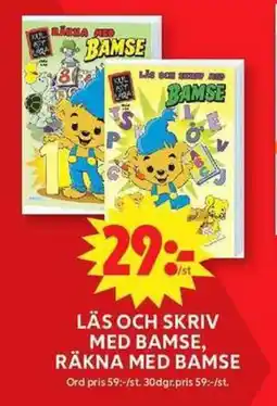 ICA Maxi Läs och skriv med bamse, räkna med bamse erbjuda