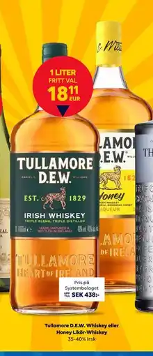 Border Shop Tullamore D.E.W. Whiskey eller Honey Likör-Whiskey, EUR 18.11 erbjuda