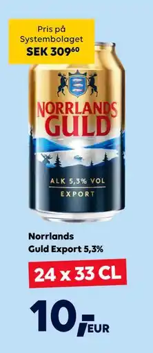 Border Shop Norrlands Guld Export 5,3%, EUR 10 erbjuda
