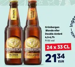 Border Shop Grimbergen Blonde eller Double Ambré 6,5-6,7%., EUR 21.34 erbjuda
