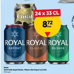 Border Shop Royal Giraf Gold, Royal Classic, Pilsner eller Export 4,6-5,8%, EUR 8.72 erbjuda