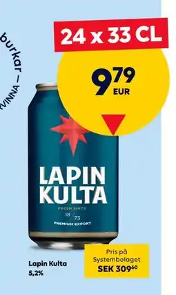 Border Shop Lapin Kulta 5,2%, EUR 9.79 erbjuda