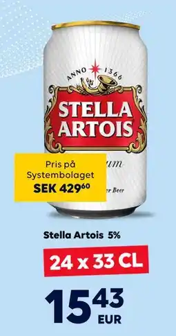Border Shop Stella Artois 5%, EUR 15.43 erbjuda