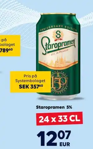 Border Shop Staropramen 5%, EUR 12.07 erbjuda