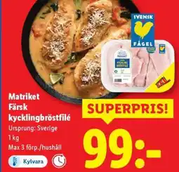 Lidl Matriket Färsk kycklingbröstfilé erbjuda