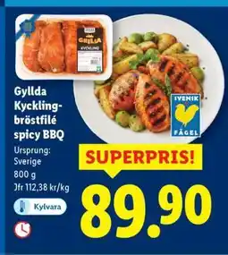 Lidl Gyllda Kycklingbröstfilé spicy BBQ erbjuda