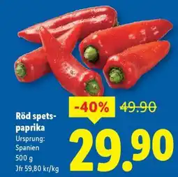 Lidl Röd spets-paprika erbjuda