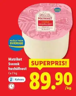Lidl Matriket Svensk hushållsost erbjuda