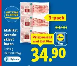 Lidl Matriket Svenskt skivat bacon erbjuda
