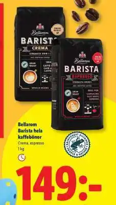 Lidl Bellarom Barista hela kaffebönor erbjuda
