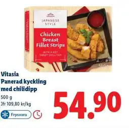 Lidl Vitasia Panerad kyckling med chilidipp erbjuda