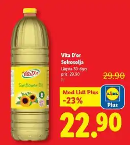 Lidl VITA D’OR Solrosolja erbjuda