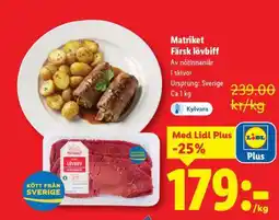 Lidl Matriket Färsk lövbiff erbjuda