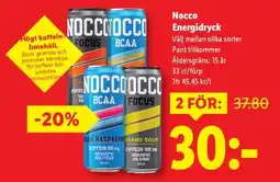 Lidl NOCCO Energidryck erbjuda