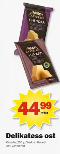 Pekås Castello Delikatess ost erbjuda