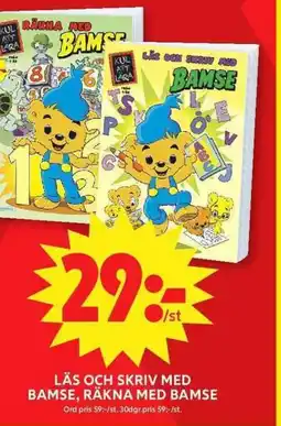 ICA Maxi Läs och skriv med bamse, räkna med bamse erbjuda