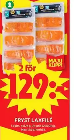 ICA Maxi Feldts Fryst laxfilé erbjuda