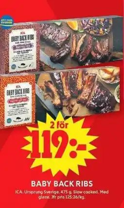 ICA Maxi ICA Baby back ribs erbjuda