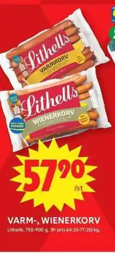 ICA Maxi Lithells Varm-, wienerkorv erbjuda