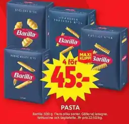 ICA Maxi Barilla Pasta erbjuda