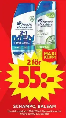 ICA Maxi Head& Shoulders Schampo, balsam erbjuda