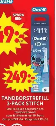 ICA Maxi Oral-B Tandborstrefill 3-pack stitch erbjuda