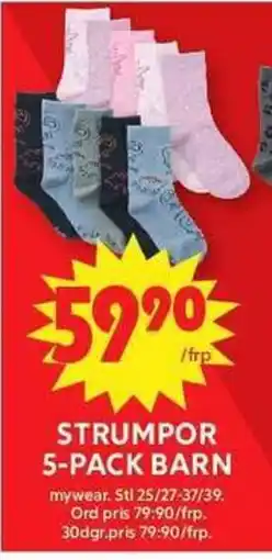 ICA Maxi Strumpor 5-pack barn erbjuda