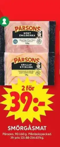 ICA Maxi PARSONS Smörgåsmat erbjuda