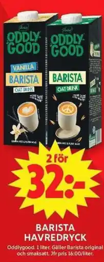 ICA Maxi Oddlygood Barista havredryck erbjuda