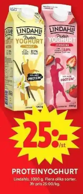 ICA Maxi Lindahls Proteinyoghurt erbjuda