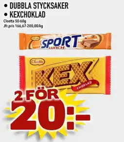 Prisma Mat Cloetta Dubbla Stycksaker • Kexchoklad erbjuda