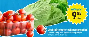 Cocktailtomater och Romansallad