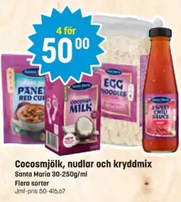 Eurocash Santa Maria Cocosmjölk, nudlar och kryddmix erbjuda