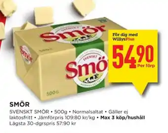 Willys Hemma Smör erbjuda