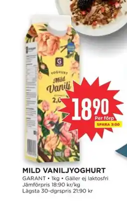 Willys Hemma GARANT Mild vaniljyoghurt erbjuda