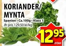 Matvärlden Tensta Koriander mynta erbjuda