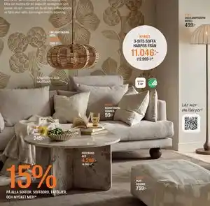 15% PÅ ALLA SOFFOR, SOFFBORD, FÅTÖLJER, OCH MYCKET MER!