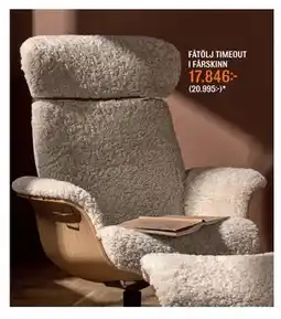 Mio FÅTÖLJ TIMEOUT I FÅRSKINN erbjuda
