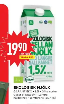 Willys EKOLOGISK MJÖLK erbjuda