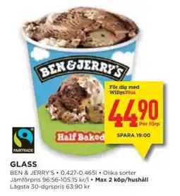 Willys Ben & Jerry's Ice Cream erbjuda
