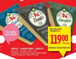 Willys PRÄST, HERRGÅRD, GREVÉ erbjuda