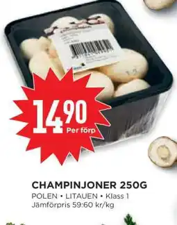 Willys Champinjoner 250g erbjuda