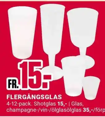 ÖoB FLERGÅNGSGLAS erbjuda