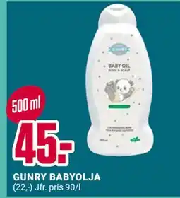 ÖoB GUNRY BABYOLJA erbjuda