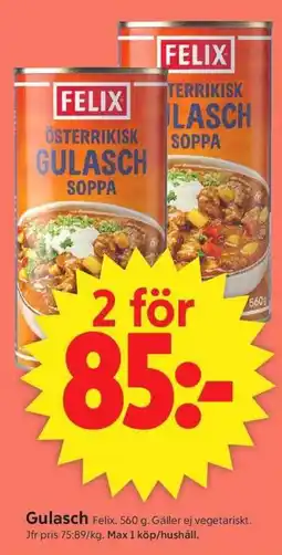 ICA Supermarket FELIX Gulasch erbjuda