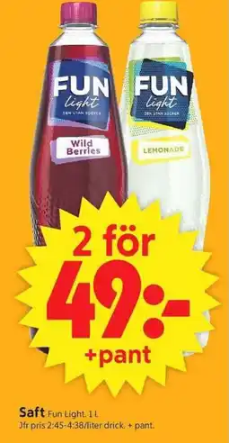 ICA Supermarket FUN LIGHT Saft erbjuda
