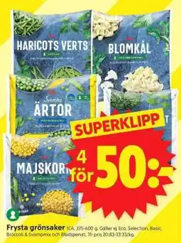 ICA Supermarket Frysta Grönsaker erbjuda