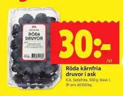 ICA Supermarket RÖDA KÄRNFRIA DRUVOR I ASK erbjuda